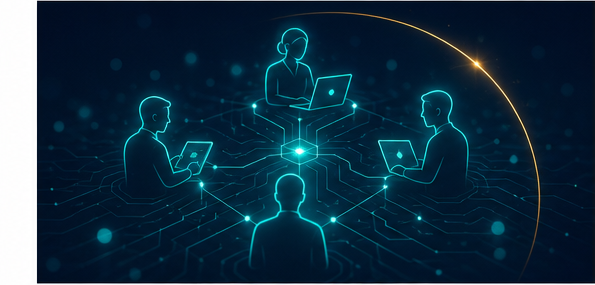 Small business team collaborating